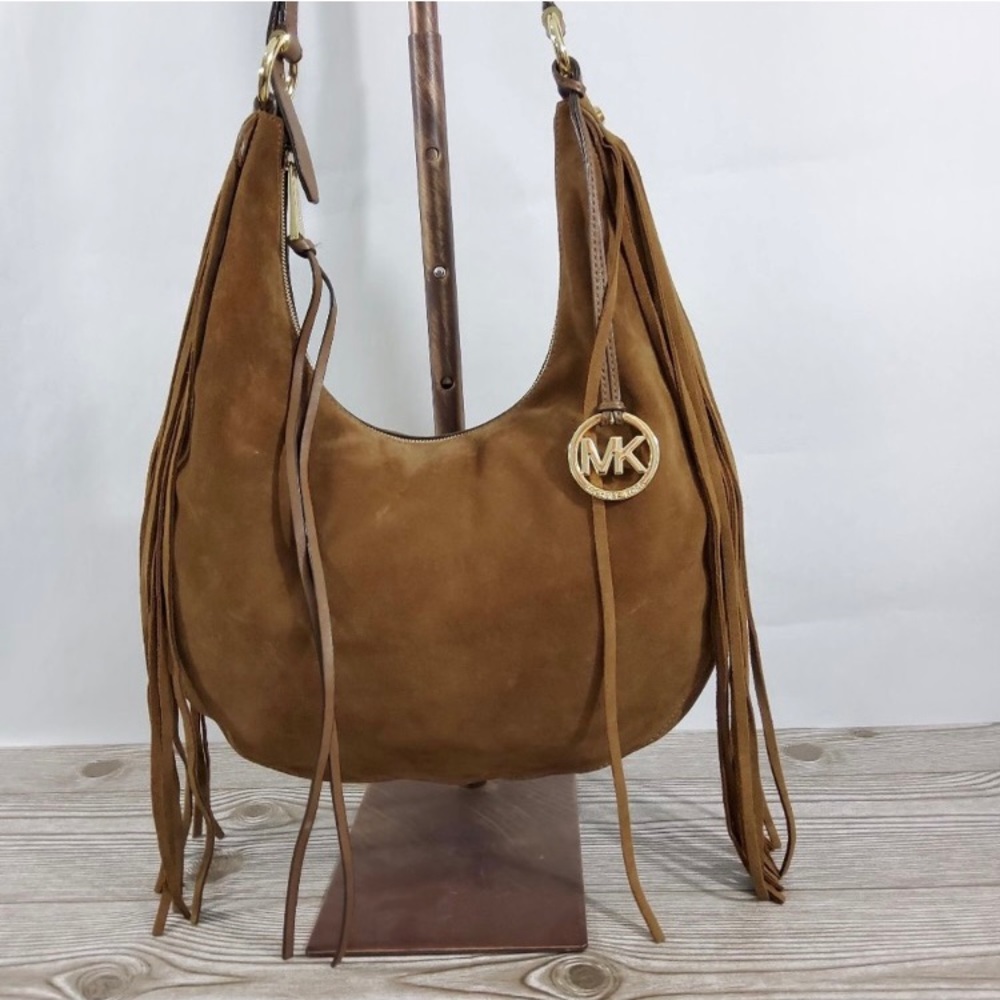 Michael Kors Brown Suede Hobo Crossbody